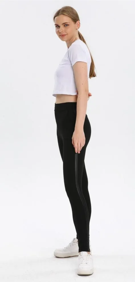 YAN DERİ DETAYLI TAYT